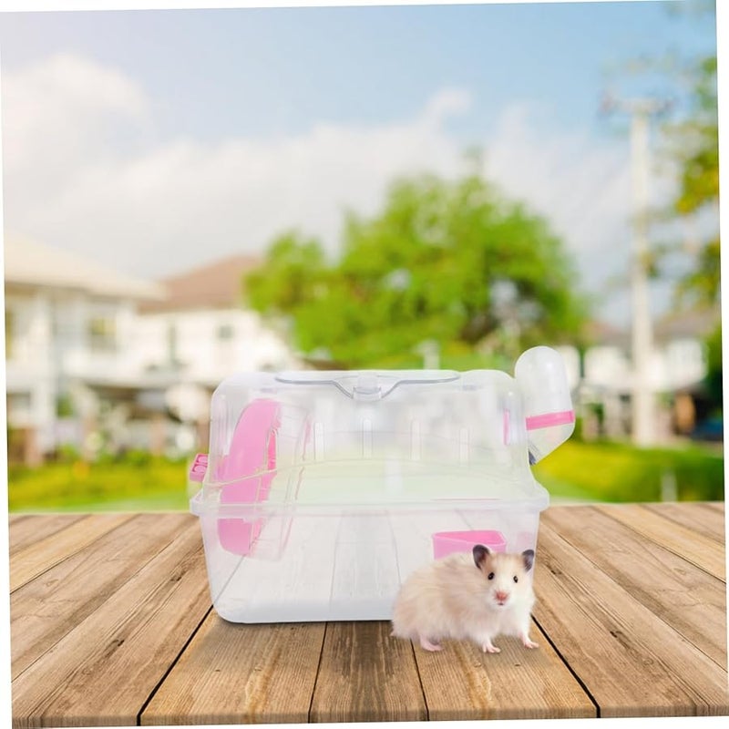 حاملة سفر بلاستيكية صغيرة للهامستر قفص محمول للاستخدام في الهواء الطلق آمن ومتين - Image 4